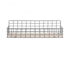 Organizador de pared de imitación a madera y metal negro BEN