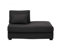 Chaise longue derecha modulable de algodón gris pizarra Milano