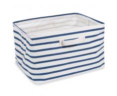 Cesta rectangular de tela azul Al. 23 cm MARINIÈRE
