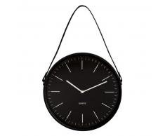 Reloj de pared de metal negro