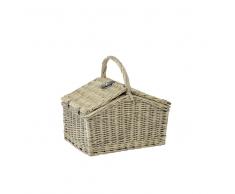 Cesta de picnic de mimbre blanqueado NINON