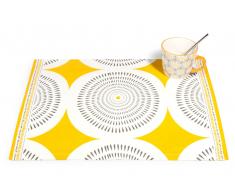 Mantel individual de algodón amarillo/gris 33 x 48 cm HELICONIA