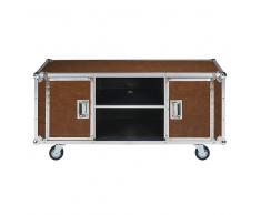 Mueble de TV con ruedas de textil engomado camel Cinema
