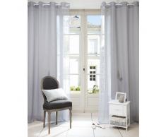 Cortina de ojales de tela gris 140 x 250 cm BEAUNE