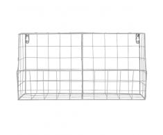 Organizador de pared doble de metal gris