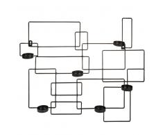 Candelabro de pared de metal negro Al. 48 cm THEARO