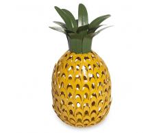 Candelabro de metal amarillo y verde ANANAS