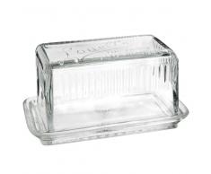 Mantequillera de cristal transparente RETRO
