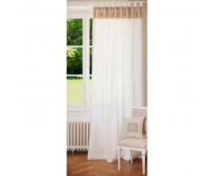 Cortina doble con presillas de algodón blanco y beis 150 x 250 cm NAPOLI