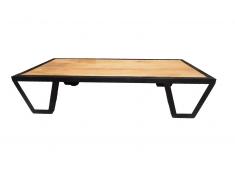 Mesa baja de centro con base de hierro
