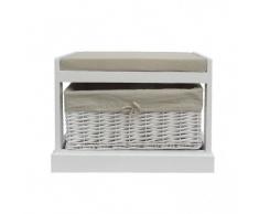 Versa 20100023 Cesto de Baño, Madera, Blanco, 53 x 33 x 41 cm