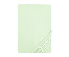 Biberna 77144/555/046, Sábana bajera ajustable elástica, Verde (mint), 90 x 190 cm - 100 x 200 cm