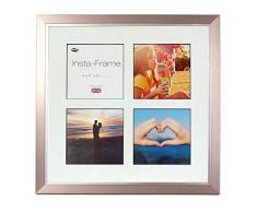 Inov8 16 x 40,64 cm Insta-Frame Marco para Instagram 4/de estampado a cuadros de fotos con paspartú blanco y negro con borde, peltre con borde plateado