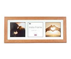 Inov8 21 x 20,32 cm Insta-Frame Kayla marco para Instagram 3/de estampado a cuadros de fotos con paspartú blanco y blanco con borde, 2 unidades, roble claro