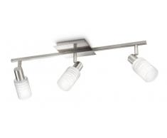 Philips myLiving Kauri - Barra de focos, 3 luces, metal, 12 W, 220 V, E14, color gris