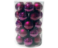 Brauns Heitmann 86666 - Bolas para árbol de Navidad, tamaño XL, cristal, 6 cm, 30 unidades, acabado mate y brillante, color morado