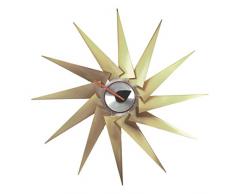 Vitra 201 255 01 - Reloj de pared (latón y aluminio, diámetro de 76,5 cm), diseño de turbina, color dorado y plateado