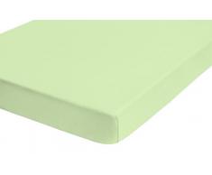 Biberna 77866/426/322 - Sábana bajera ajustable elástica, jersey 97% algodón y 3% elastano, ultrasuave e extensible, para una cama de 180x200 cm, hasta 200 x 220 cm, ideal para las camas de agua, color verde pistacho