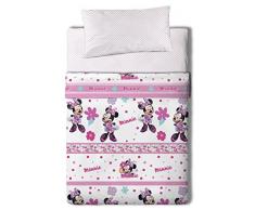 Disney Minnie Pink Love Juego de Sábanas, Algodón-Poliéster, Rosa, Cama 100/110 (Doble), 200.0x105.0x25.0 cm, 3 Unidades