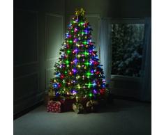 BestofTv Tree Dazzler, como en la TV - Anillo para árbol de Navidad con 64 bombillas luminosas y mando a distancia, verde, 180 cm