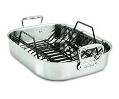All-Clad 5016.31 - Fuente de acero inoxidable con accesorios para asar pavo (44 x 35 cm, no apto para cocinas de inducción)