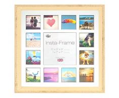 Inov8 16 x 40,64 cm Insta-Frame Austen envejecido marco para Instagram 13/de estampado a cuadros de fotos con paspartú blanco y negro con borde, 2 unidades, crema