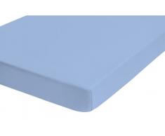 Biberna 77144/555/046, Sábana bajera ajustable elástica, Azul (eisAzul), 90 x 190 cm - 100 x 200 cm