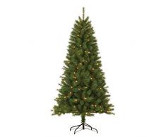 Negro de árboles 379107-01 Drummond árbol de Navidad Artificial con luces de color altura 215 cm x D114 cm 200 ledes de ramas 710 PVC, o de madera Weichnadel