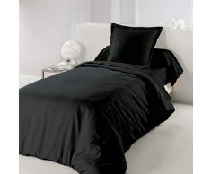Douceur DIntérieur - 1640735, Funda De Edredon 1 Personna , 140 X 200 Cm , Lit Uni , Liso 57 Hilos , Negro