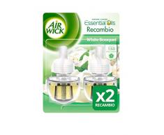 Air Wick Ambientador Eléctrico Recambio Duplo White Bouquet, 2 x 19 ml - Total: 38 ml