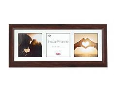 Inov8 21 x 20,32 cm Insta-Frame Marco para Instagram 3/de estampado a cuadros de fotos con paspartú blanco y negro con borde, madera de nogal