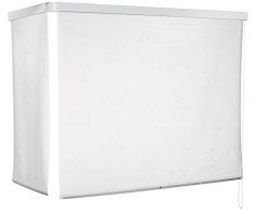 ECO-DuR 4024879001537 - Cortina de ducha enrollable (angular, 137 x 62 cm), diseño de gotas, color blanco