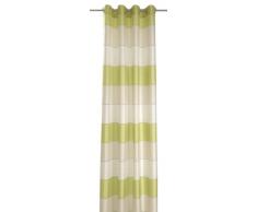Deko Trends Easy 8355 01 060 - Cortina con 8 agujeros y diseño de rayas, color verde (245 x 140 cm)