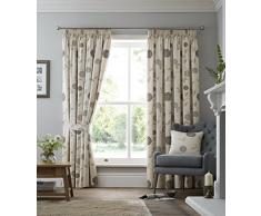 Dreams n Drapes Rosemont - Cortina con forro (165 x 135 cm), diseño de flores, color beige