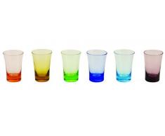 Villa d'Este One Shot Set de 6 vasos de chupito de cristal, multicolor,