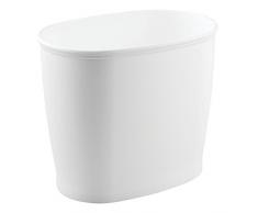 InterDesign - Kent - Accesorios para el cuarto de baño - Bote oval para residuos, para cuarto de baño, cocina, oficina, color blanco