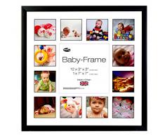 Inov8 16 x 40,64 cm Insta-Frame Marco para Instagram 13/de estampado a cuadros de fotos con paspartú blanco y negro con borde, negro satinado