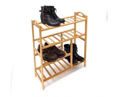 Relaxdays 10019016_349 - Estante para zapatos de bambú, 75.5 x 68.5 x 26 cm, 2,6 kg