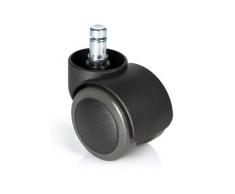 hjh OFFICE 619030 ruedas para silla oficina ROLO FREE no frenado plástico 10mm / 50mm para suelo duro, alta calidad, ruedas dobles de seguridad, sin freno, para parquet, laminado, suelo embaldosado o suelo de piedra
