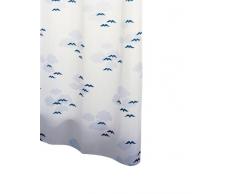 Ridder 463630-350 - Cortina de ducha textil (180 x 200 cm, anillas incluidas), color blanco y azul