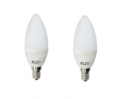 RLED 52+814-06-280 - Blíster, 2 bombillas LED, tipo vela, E14, 6 W, 2700 K, color blanco