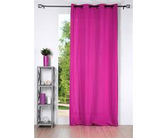 Lovely Casa R64689014 Nelson - Cortina con ojales (poliéster, 135 x 240 cm), color fucsia