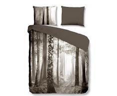 GOOD MORNING Juego De Funda Nórdica Forrest Taupe 240 x 200/220 cm + 2/60 x 70 cm
