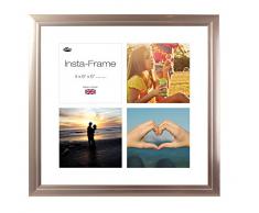 Inov8 16 x 40,64 cm Insta-Frame Marco para Instagram 4/de estampado a cuadros de fotos con paspartú blanco y blanco con borde, peltre 53