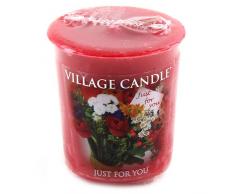 Village Candle Vela Votiva con Aroma Solo para Ti, Cera, Rojo, 4.9x4.5x5.3 cm