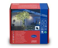 Konstsmide 3632-110 - Guirnalda de micro LED (180 diodos de luz blanca cálida, varias funciones, transformador exterior 24 V, 5,4 W, cable negro)