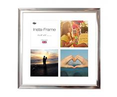 Inov8 16 x 40,64 cm Insta-Frame Marco para Instagram 4/de estampado a cuadros de fotos con paspartú blanco y blanco con borde, acabado cromado