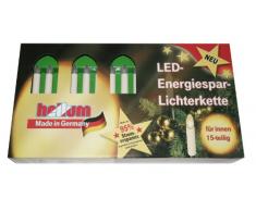 Hellum 811537 - Guirnalda de velas con luz led de bajo consumo (para uso en interiores, luz blanca cálida, 15 piezas, 12,8 m)
