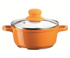 Josef Mäser 812140 Alioth - Cacerola (16 cm, aluminio fundido, con revestimiento de cerámica ILAG, 2 mm, con tapa de cristal), color naranja