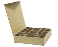 Decopatch Mache - Caja para anillos o botones (25 compartimentos)